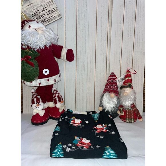 So Mid Rise Comfy Christmas Leggings Santa Skiing Size Large-NWT - Picture 7 of 11